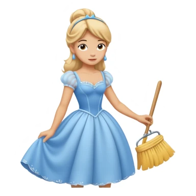 Cinderella cleaning and dusting her room sticker