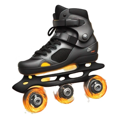 a rollerblade inline skate leaving fire traces, just the object itself sticker