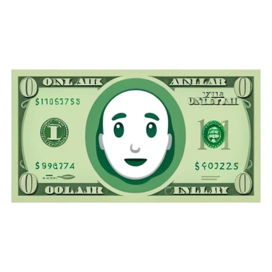 14 dollar bill flat sticker