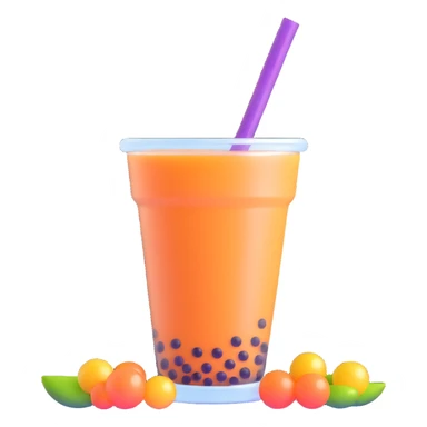 bubble tea with boba pearls sticker