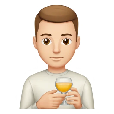 white guy, brown crew cut hair, holding tequila sticker
