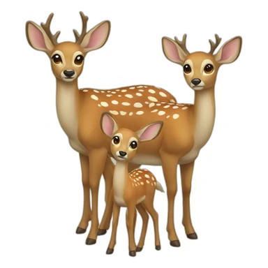 Deer family 3 person sticker