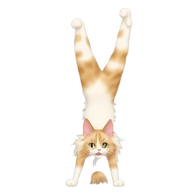 cream maine coon doing a handstand  sticker