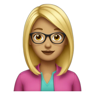 blonde--bobcut-with-glasses sticker
