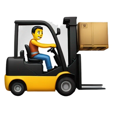 Guy driving forklift sticker