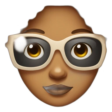 light brown skin girl with big sunglasses and curly hair sticker