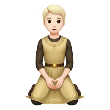 Submissive man on knees wearing female clothes sticker