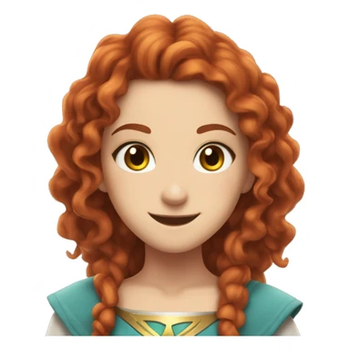 a white girl with long red curly hair and freckles, cosplaying Zelda posing and smiling sticker