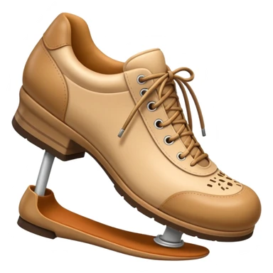 3D Apple-style emoji of a shoe with a foot inside, stepping and showing a clear shoe print below. and leg







 sticker