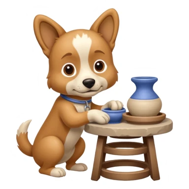 A dog behind Pottery wheel sticker