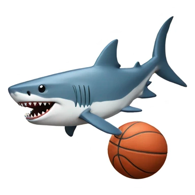 Shark playing basketball sticker