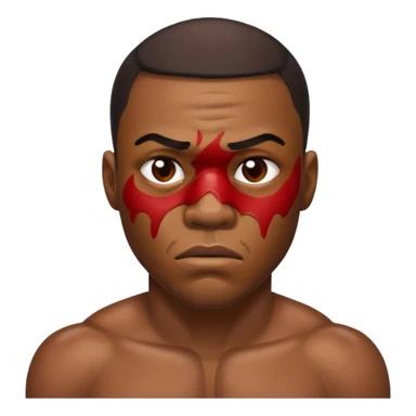 black boxer man with cut on his face sticker
