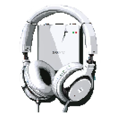 полноразмерные наушники Sony белые, no background sticker