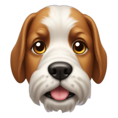 A dog with a big moustache sticker