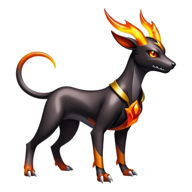 Shiny Gothic Exotic Futuristic Houndoom-Genesect-Torracat-Pokémon-Fakémon-hybrid-creature sticker