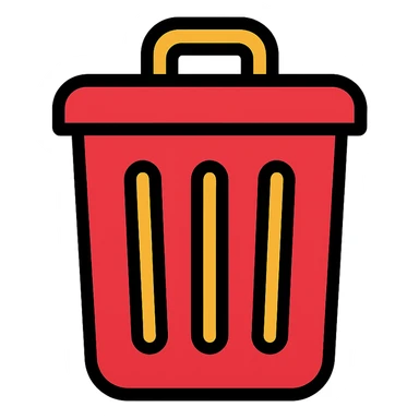 red trashcan color icon sticker