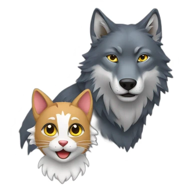 Wolf and Kitty sticker