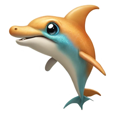 Half lizard half dolphin walking on the beach sticker