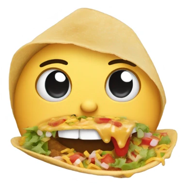 Crying while eating a taco sticker