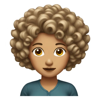 Lady with curly hair sticker