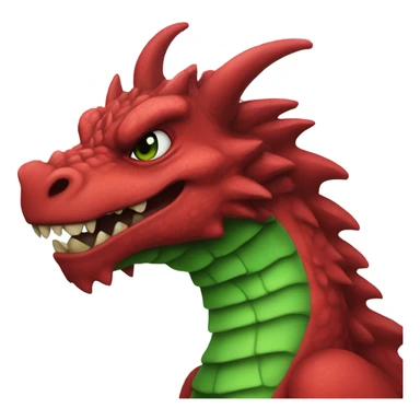 red outside n green inside furry dragon mad sticker