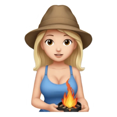 Девушка студентка 18лет с большими сиськами 2-го размера делает минет на природе у костра sticker