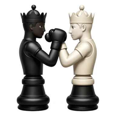 Chess pieces boxing, holding guard and jabbing sticker