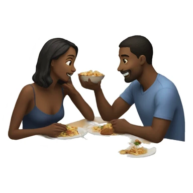 lovers eating dinner together  sticker