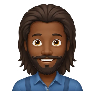 black man bearded long haired sticker