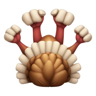turkey with giant fists sticker