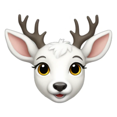 white deer kids sticker