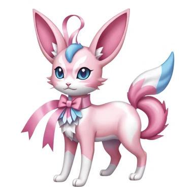 Sylveon-Delcatty-Fakémon-hybrid-creature (full body)  sticker