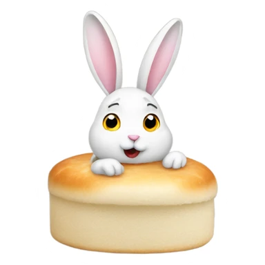 A bunny eating a rice cake sticker