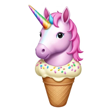 An ice cream with a pink unicorn  sticker