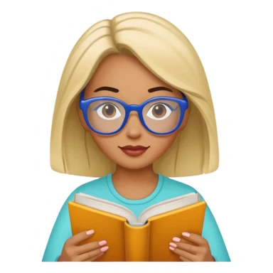 woman reading a book colored glasses sticker