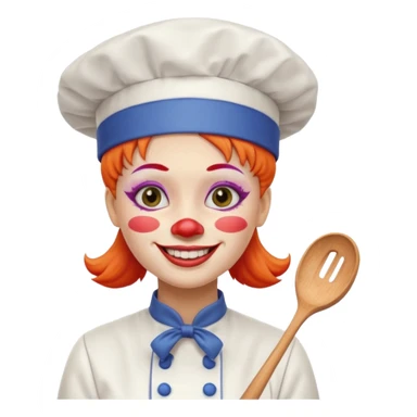 woman clown chef sticker