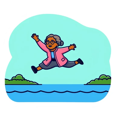Rosa Parks jumping over a river sticker