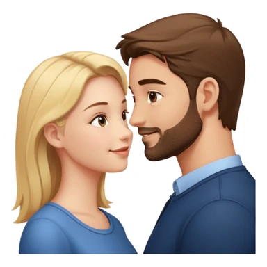 couple in love talking in profile sticker