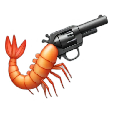 shrimp with a pistol sticker