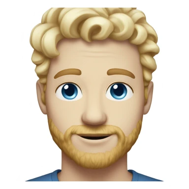 light curl blonde 30yo man blue eyed pale skin sticker