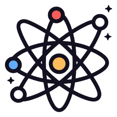 atom with valence electrons shown as outer orbital sticker