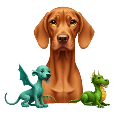 Vizsla with dragon  sticker