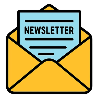 newsletter icon in lineal color with black outlines sticker