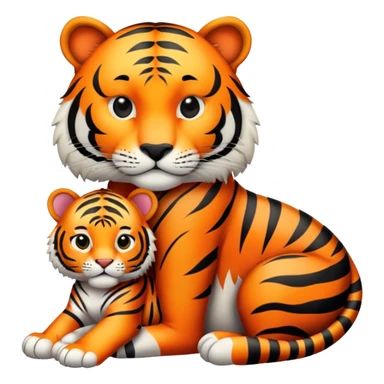 A mama tiger and her baby sticker