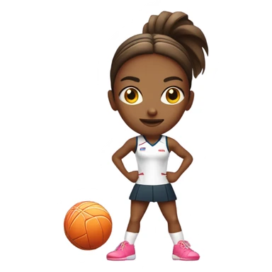 a female playing netball sticker