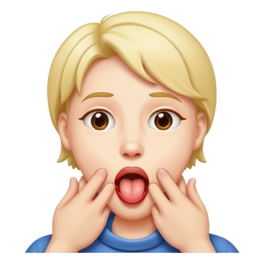 hands around neck with tongue out sticker