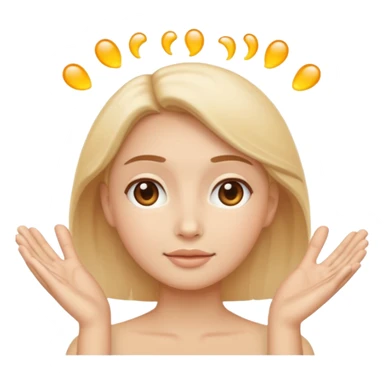 Minimal emoji representing reduced facial puffiness, soft hand gesture shaping the face contour, balanced and natural appearance, wellness-focused, simple and easy to understand
 sticker
