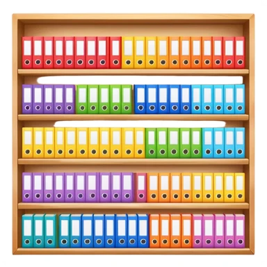 colorful books neatly arranged in a row on a shelf sticker
