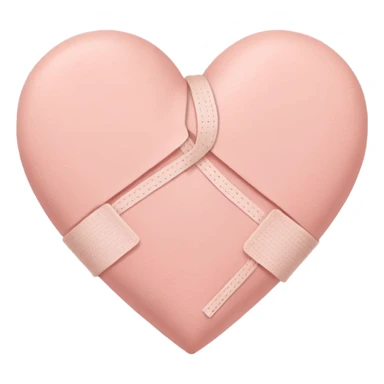 A minimalist pastel illustration of a heart with a small bandage, inspired by the ❤️‍🩹 emoji. Soft pastel colors — dusty pink, blush, baby peach, and cream tones. Gentle lighting, smooth gradients, and a calm, soothing aesthetic. Flat vector style on a light neutral background. sticker