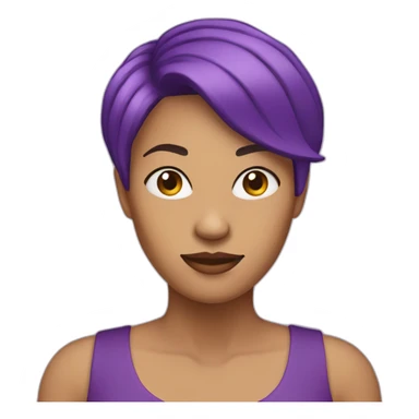 woman with purple short hair with sidecut sticker